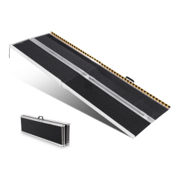 VEVOR 7 Ft Portable Wheelchair Ramp, 800 Lbs Capacity, Non-Slip Aluminum Folding Threshold Ramp, Foldable Mobility Scooter Ramp Wheel Chair Ramp