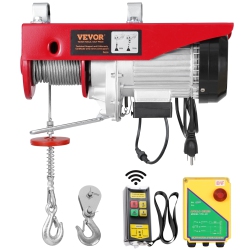 VEVOR 1760 Lbs Electric Hoist, 120V Electric Winch \w 328 Ft Wireless Remote Control, 40 Ft Single Cable Lifting Height, Single/double Slings