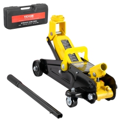 VEVOR Low Profile Floor Jack 1.5 Ton (3300 Lbs), Heavy Duty Iron Hydraulic Racing Floor Jack, Single Piston Quick Lift Pump, 4.7"-12.1" Height