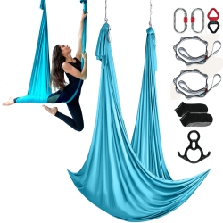 VEVOR 8.7 Yards Aerial Silk Yoga Swing Set Hammock Trapeze Inversion Fly In Purple