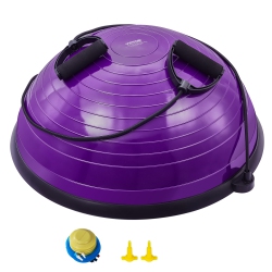 VEVOR 23 Inch Ball Trainer Half Fitness Yoga Balance Stability Ball Resistance Band In Purple