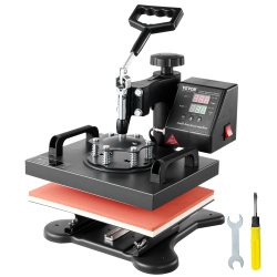 VEVOR Heat Press, 12X10Inch T-Shirt Press Machine, T-Shirt Press Heat Press 30X23Cm Printing Machine Heat Transfer Sublimation Machine for T-Shirts