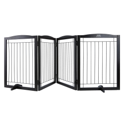 VEVOR Free Standing Dog Gate, 32" H X 96.5" W Freestanding Pet Gate, 4 Panels Foldable Dog Gate for Wide And Narrow Passageways, Expandable Dog