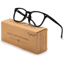 CYXUS Light Glasses for Women-Light Blocking Eyeglasses Men Computer Eyewear Anti Eye Fatigue Square Frame In Blue