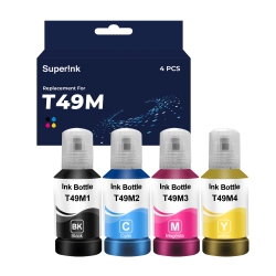 SUPERINK Compatible Epson T49M Set Of 4 Ink Bottles Bk/c/m/y By