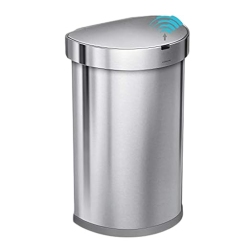 SIMPLEHUMAN 45L Semi-Round Sensor Can (Pocket) - Brushed