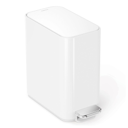 SIMPLEHUMAN 5L Slim Step Can Steel In White