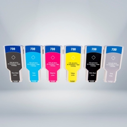 SUPERINK Compatible HP 730 300Ml Ink Combo Mbk/pbk/c/m/y/gy By