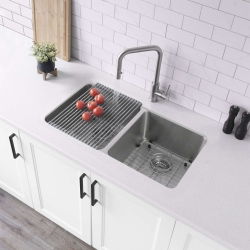 AZUNI Maxi Dual Mount 32" Double-Bowl Stainless Steel Kitchen Sink C233