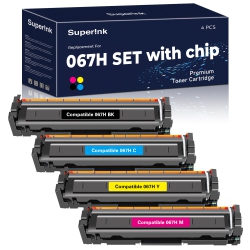SUPERINK Compatible Canon 067H Toner Cartridge Combo With Chip High Yield By