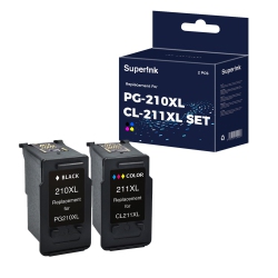 SUPERINK Compatible Canon Pg-210Xl Cl-211Xl Combo Inkjet Cartridge By