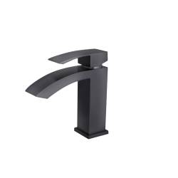 STYLISH Single Handle Bathroom Faucet for Single Hole Brass Basin Mixer Tap, Matte B-109N In Black