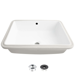 STYLISH Undermount 20" Rectangular Bathroom Sink With 2 Overflow Finishes P-204