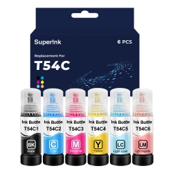 SUPERINK Compatible Epson T54C Set Of 6 Ink Bottles By