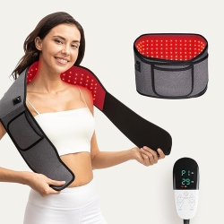 MYACUC Light Therapy Belt Remote Control 660Nm&850Nm Infra Light Therapy Wrap Care Belt for Back Waist Muscle Pain Relief In Red