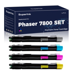 SUPERINK Compatible Xerox Phaser 7800 Toner Cartridge Combo By