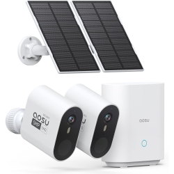 AOSU 5Mp/3K Solar Security Cameras System 2-Kit