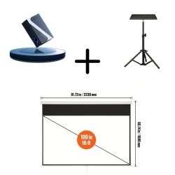 3000+ Lumens MINI HD Projector, 100-Inch 4K Retractable Screen & Adjustable Projector Stand Set – Perfect for Home Theater & Outdoor Movie Nights