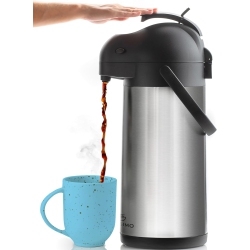 CRESIMO Coffee Carafe \w Pump - 102OZ / 3L Airpot 12 Hours Large Carafe Hot Cocoa Dispenser for Parties-Hot Water Dispenser, Tea Flask-Insulated