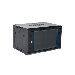 RS 6U Wall Mount Network Server Rack Cabinet | Locking Glass Door, 2 Fans, 24" Deep Network Enclosure for It/data Computer Equipment | Unassembled