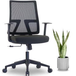 MOTIONGREY - Aeromesh Ergonomic Office Chair-Comfy Airy Mesh Back Support \w Adjustable Armrests-Black Desk Computer Chairs Perfect for Home Gaming