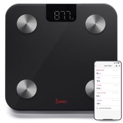 SUNNY HEALTH FITNESS Sunny Health & Fitness Advanced Body Fat Composition Bmi Scale With Health Tracker & Analyzer App - 20 Metric Sf-Ws022063