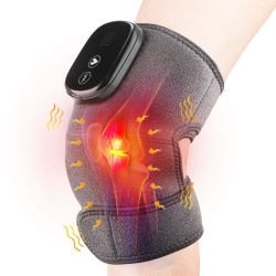 MYACUC Heating Knee Massager, Knee Shoulder Elbow 3-In-1 Massage, Portable Knee Massager 3 Vibration And Heat, With Knit Knee Brace Pads