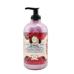 NESTI DANTE Chic Animalier Hand & Face Liquid Soap With Vegetal Collagen & Ginseng - Wild Orchid Tea Leaves & Tiare In Red