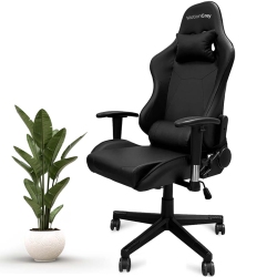 MOTIONGREY Enforcer - Office Gaming Chair, Ergonomic, High Back, Pu Leather, \w Height Adjustment, Headrest & Lumbar Cushions Great Desk Chair -