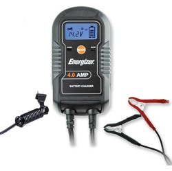 ENERGIZER 4-Amp Battery Charger/maintainer, 9-Step Smart Battery Car Charger \w Lcd Display, 6V/12V Auto Voltage Detection, Charger for Car