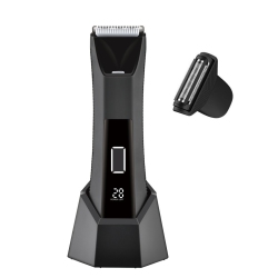 MYACUC Hair Trimmer for Men, 2-In-1 Body Hair Groomer & Groin Hair Shaver, Dual-Head Bikini Trimmer Women, Wet Dry Electric Razors \w Led Display, Ipx7