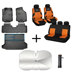 All-Weather Floor Mats, Sunshade Umbrella & Sporty Seat Covers for Chevy Equinox & GMC Terrain (2018-2024)