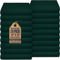 CANADIAN LINEN Yukon Washcloths, 24 Pack, 12"x12", Soft Absorbent Cotton Lightweight Quick Dry Face Towels for Home Hair Salon Spa Gym, Kitchen