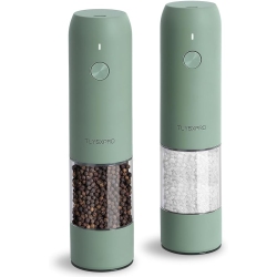 TLYSXPRO Electric Salt And Pepper Grinder Set, USB Rechargeable, Automatic Salt And Pepper Mill Grinder \w Adjustable Coarseness, Electric Salt