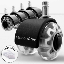 MOTIONGREY Office Chair Dual Caster Wheels -Auto- Roller Blade, Ergonomic Swift Wheels, Swivel Gaming Office Chair Support for Safe Rolling On All