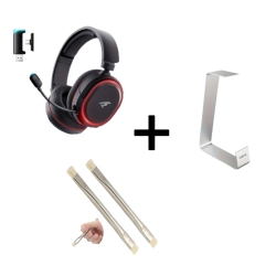 100H Wireless Gaming Headset, 7.1 Surround Sound, RGB Light, ENC Mic for PS5/PS4/PC + Full Aluminum Stand & Anti-Static Electronic Cleaning Brushes (2pcs)