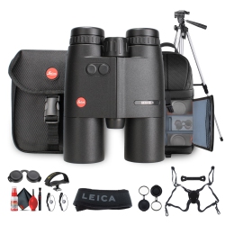 LEICA 8X42 Geovid R Rangefinder Binoculars + Tripod Adapter + Tripod - Bundle