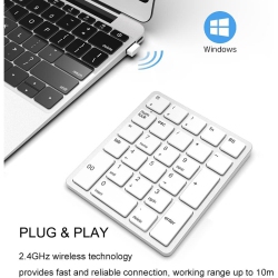 RISOKEYS Wireless Number Pads, Numeric Keypad Numpad 26 Keys Portable 2.4 Ghz Financial Accounting Number Keyboard Extensions 10 Key USB Keypad