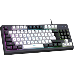 RISOKEYS Wired Gaming Keyboard Grip Computer Office Home USB Keycaps/anti-Gleming/spill-Resistant Computer Keyboard(Black And Color-Blocking)