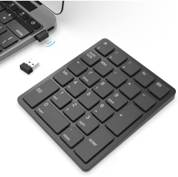 RISOKEYS Wireless Number Pads, Numeric Keypad Numpad 26 Keys Portable 2.4 Ghz Financial Accounting Number Keyboard Extensions 10 Key USB Keypad