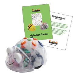 TTS Blue-Bot Coding Rechargeable Robot See & Say Version \w Free Alphabet-Cards Deck Bundle, Educational Stem Programming Classroom Teaching Robotics