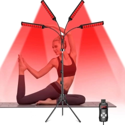 MYACUC 4-Head Light Therapy Lamp With Adjustable Stand, 660Nm Light And 850Nm Infra Light Therapy Lamp In Red