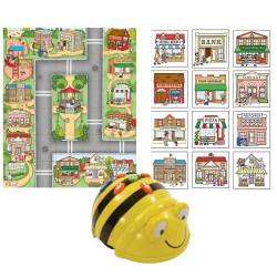 TTS Bee-Bot Coding & Robotics See & Say Version Bundle \w 1 Community Mats & 1 3D Community Construction Kit | Stem Educational Bundle Kit For