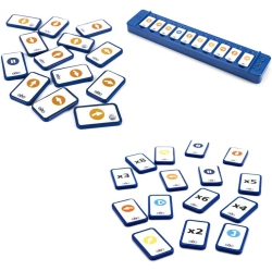 TTS Bot Tactile Reader And Standard Tile Pack Bundle, Educational Stem Teaching Learn Coding Floor Robotics In Blue