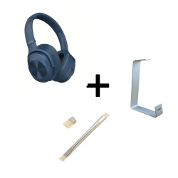 Wireless Over-Ear Headphones, 40H Playtime, Hi-Res Audio, Noise Cancelling + Aluminum Stand & 2pcs Cleaning Brushes