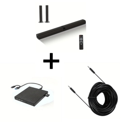 50W Separable Sound Bar for TV + 3.5mm Audio Cable & External DVD/CD Drive (USB-C & USB 3.0)