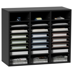 VEVOR Wood Literature Organizer, 24 Compartments, File Sorter With Removable Shelves, Mailboxes Slot