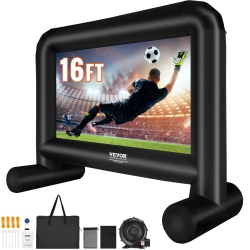 VEVOR Inflatable Movie Screen, 16 Ft Inflatable Projector Screen for Outside With Blower And Carrying Bag, Front/rear Projection