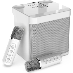 MYACUC Karaoke Machine for Adults And Kids, Portable Bluetooth Karaoke Speaker for Tv, With 2 Wireless Microphones for Indoor Outdoor Party