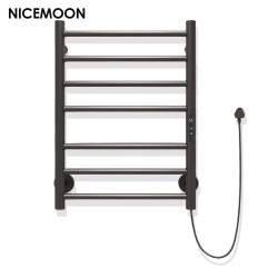 MYACUC Bathroom Electric Heated Towel Rail Digital Display Towel Warmer Hidden/exposed Wires Electric Towel Rack